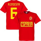 Spanje A. Iniesta 6 Team T-Shirt  - S