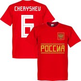 Rusland Cheryshev 6 Team T-Shirt - Rood - XL