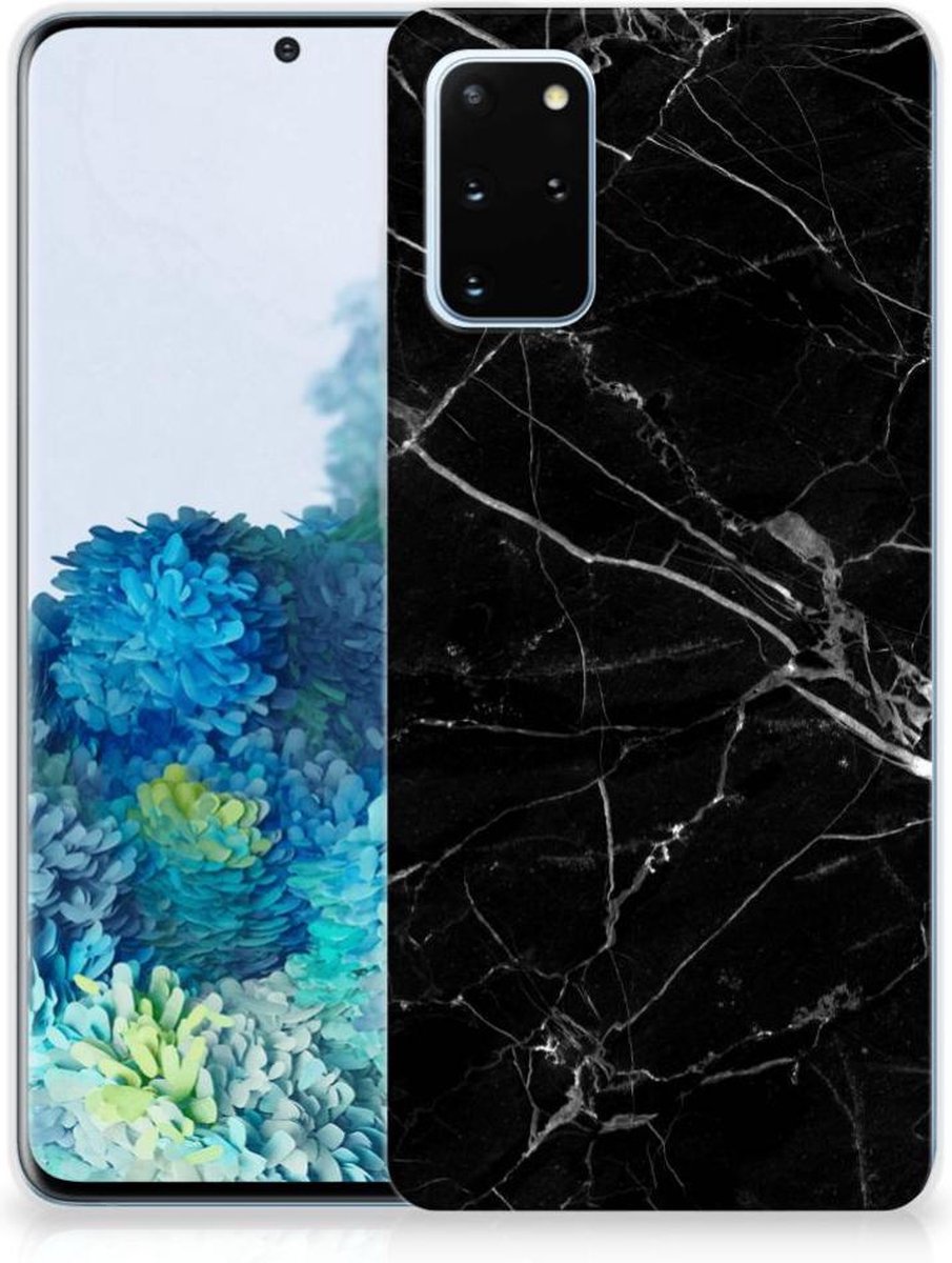 Samsung Galaxy S20 Plus TPU Siliconen Hoesje Marmer Zwart - Origineel Cadeau Vader