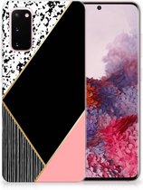 TPU Hoesje Geschikt voor Samsung Galaxy S20 Zwart Roze Vormen