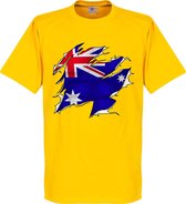 Australië Ripped Flag T-Shirt - Geel - XS