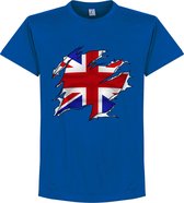 Groot Brittannië Ripped Flag T-Shirt - Blauw - XL
