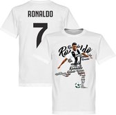 Ronaldo 7 Script T-Shirt - Wit - XL