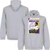Ronaldo 4 Times Ballon D'Or Real Madrid Hooded Sweater - Grijs - M