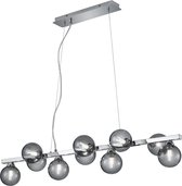 LED Hanglamp - Trion Alionisa - G9 Fitting - 10-lichts - Rechthoek - Glans Chroom Rookglas - Aluminium - BES LED
