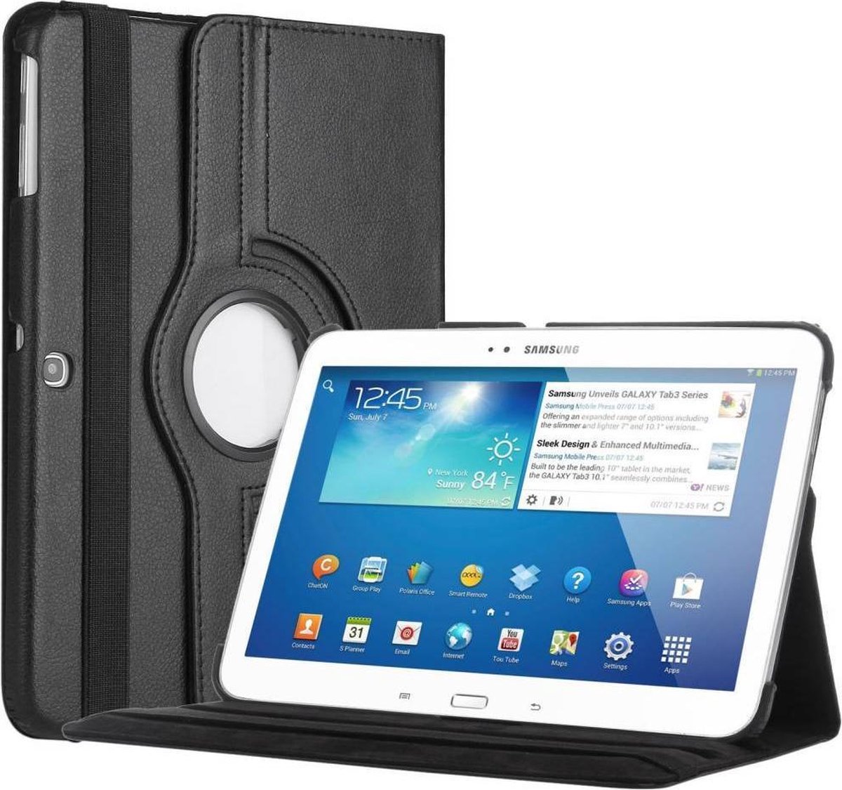 Samsung 4 10.1 T530 / T533 VE Tablet draaibare case cover hoesje Zwart | bol.com
