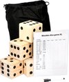 Afbeelding van het spelletje Lifetime Games giant dice game - 6 dobbelstenen  (9x9x9cm) - scorebord met stift