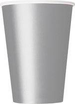 UNIQUE - 14 zilverkleurige kartonnen bekers - Decoratie > Bekers, glazen en bidons