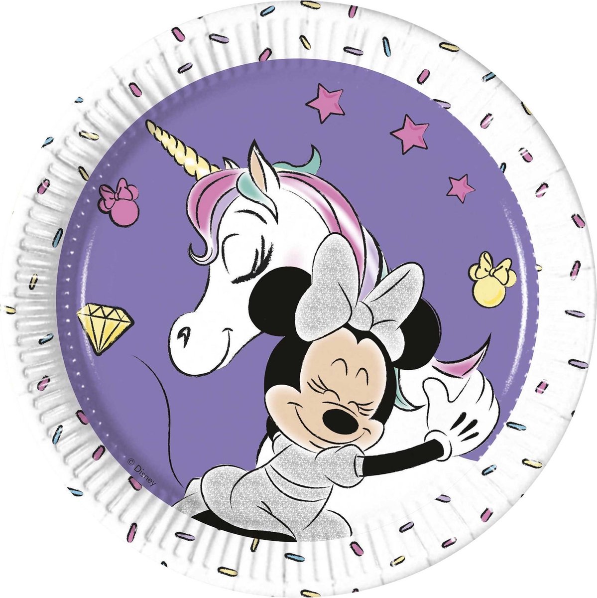 PROCOS - 8 kleine kartonnen Minnie en de eenhoorn borden - Decoratie > Borden