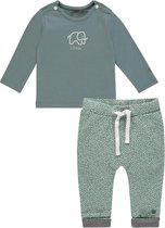 Noppies  SET (2delig) Broek Mint met stip en Shirt Mint met Olifant - Maat 62