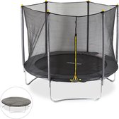 Relaxdays 3-delige trampoline set - tuintrampoline 244 cm - veiligheidsnet - afdekhoes