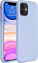 Silicone case geschikt voor Apple iPhone 11 - paars + glazen screen protector