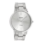 OOZOO Vintage series - Zilveren horloge met zilveren roestvrijstalen armband - C20100 - Ø42