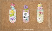 magnetische boekenleggers Let it bloom 6 cm 3 stuks