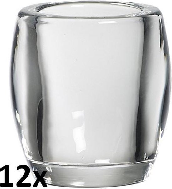 12 pièces Bolsius verre transparent Relight recharge bougeoir ovale 100/84