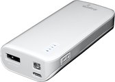 MediaRange oplaadbare 5200 mAh powerbank - USB & Micro USB - Met zaklamp en LED batterij indicator - Wit/ Grijs