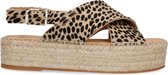 Sacha - Dames - Cheetahprint sandalen met plateau - Maat 40