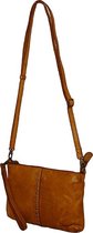 Bag2Bag Schoudertasje / Clutch met Studs Lucia Cognac