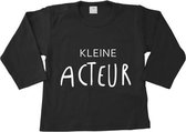 Shirt kleine acteur! | Babykleding kleine acteur | Baby acteur | Kinderkleding | Kinder t-shirt | Baby t-shirt lange mouw| zwart | maat 74  |