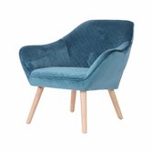 Fauteuil Marko - Blauw - Fauteuil - 75 x 82 x 75 - Velvet