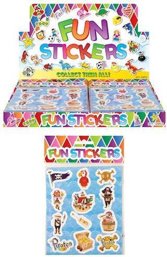 120 pièces | Autocollants amusants - Modèle: Pirates en exposition (le document présente)