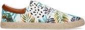 Sacha - Heren - Witte canvas veterschoenen met jungleprint - Maat 40