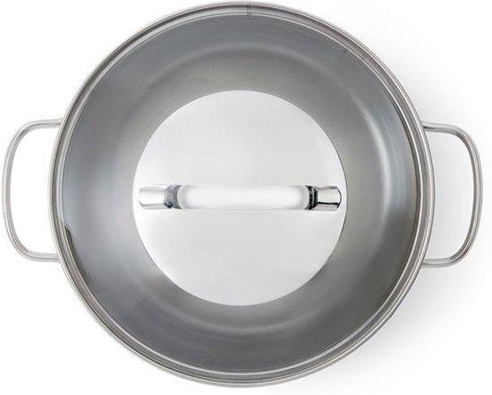 BK Essentials Pannenset 4-delig - 16/18/20cm -Zonder PFAS-vrije antikleeflaag - Pannenset inductie - Inductie kookpan - RVS pannenset - Ovenbestendig tot 230°C - Met glazen deksel - Zilver