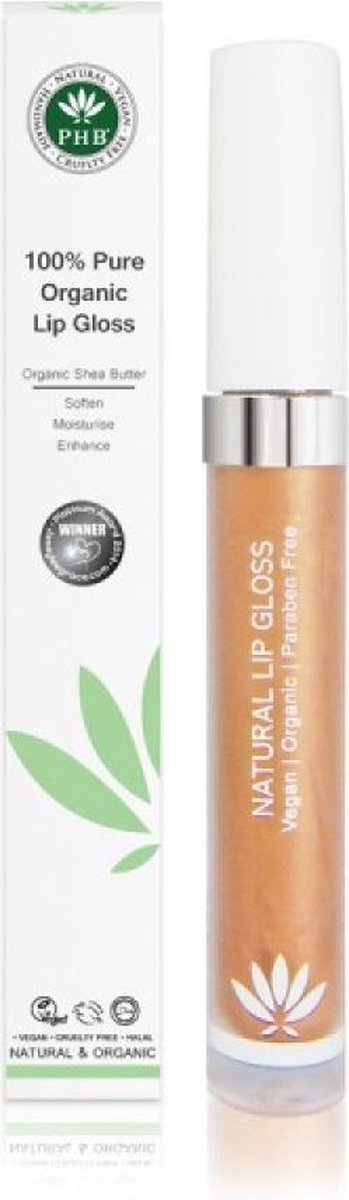 Phb Ethical Beauty Lip Make-up 100% Pure Organic Lip Gloss Lipgloss Amber 9gr