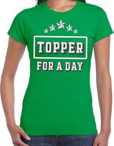 Topper for a day concert t-shirt voor de Toppers groen dames - feest shirts XS