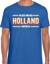 Oranje / Holland supporter t-shirt blauw voor heren L