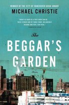 Boek "The Beggar's Garden" van Michael Christie. Stadslandschap op de achtergrond.