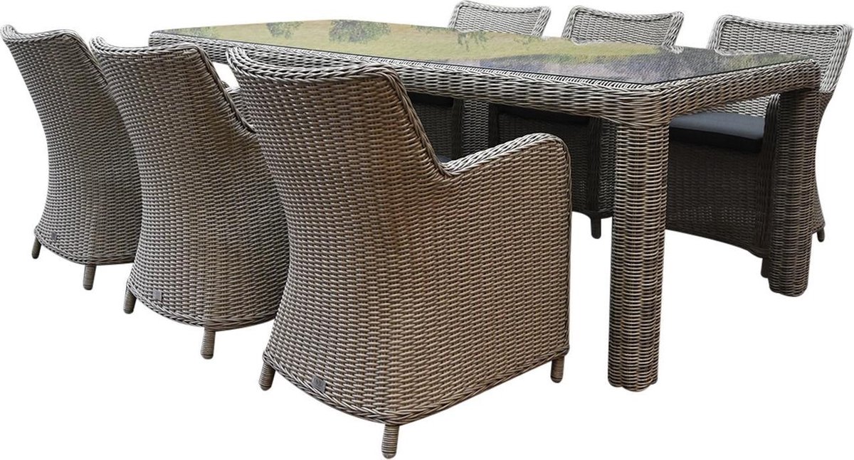 Bilbao Bergamo dining tuinset 240x100xH75 cm 7-delig grijs