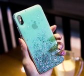 Xssive Glitter Back Cover Case met sterretjes voor Apple iPhone X - iPhone XS - Groen