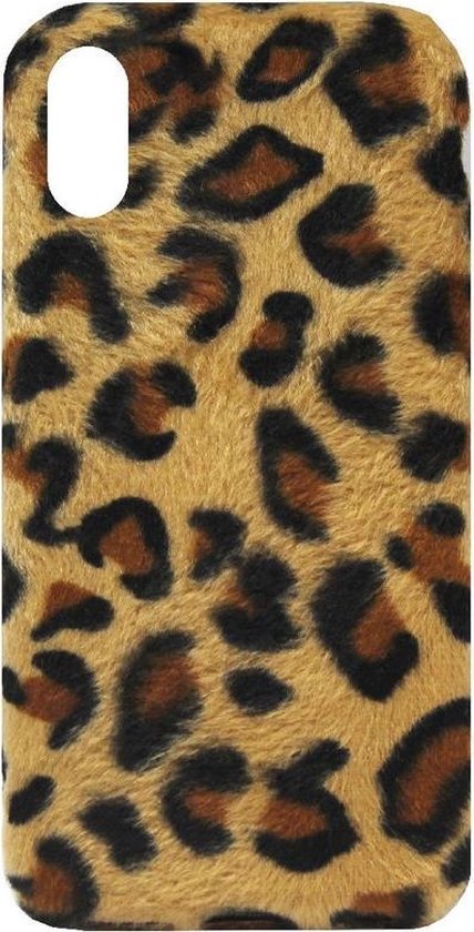 Coque souple en Siliconen ADEL pour iPhone XR - Design de tissu en peluche douce léopard