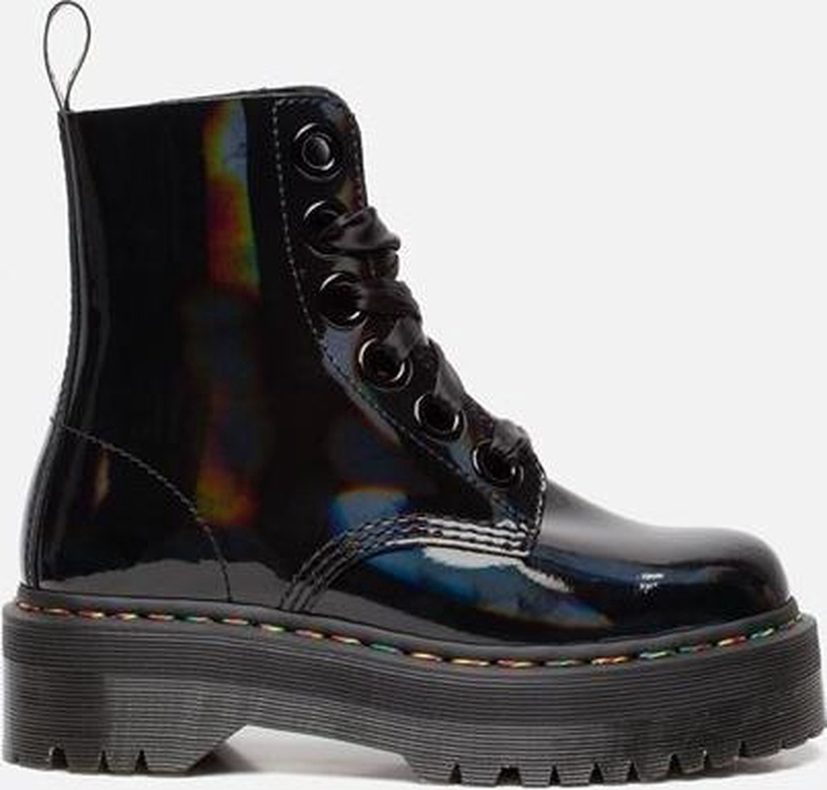 Dr Martens Dr. Martens Molly Rainbow veterboots zwart lak - Schoenen.nl