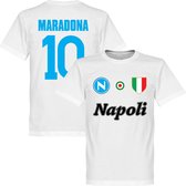 Napoli Maradona 10 Team T-Shirt - Wit - L