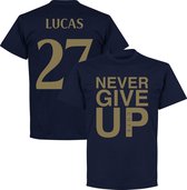 Never Give Up Spurs Lucas 27 T-Shirt - Navy/ Goud - 3XL
