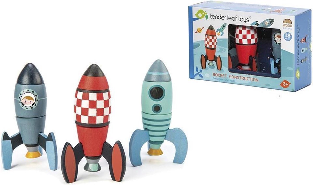 Tender Toys Raket Constructie Junior 18-delig - Tender toys