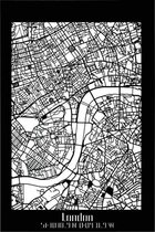 Plan de la ville Bois de palissandre de Londres - 40x60 cm - Déco plan de la ville - Décoration murale