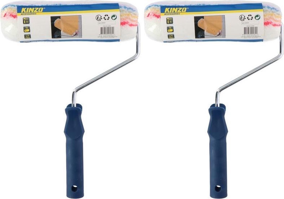 Set van 2x Verfroller - D 7,5 x B 25 cm - Verfrol/vachtrol 25 cm - Schilder benodigheden - Verf materiaal - Schilderen & Verven