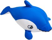 Cuddlebug Knuffelkussen Dolphin 33 X 20 Cm Blauw/wit