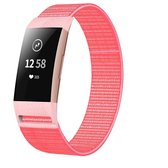 Bracelet en nylon Fitbit Charge 3 - rose-rouge