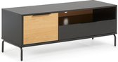 Kave Home - Savoi MDF TV-meubel met zwarte lak en zwart afgewerkt staal 120 x 50 cm