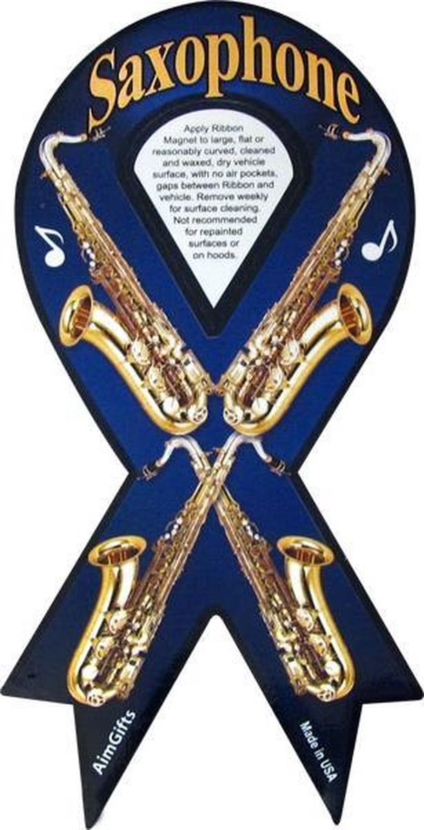 Lintvormige magneet met saxofoon