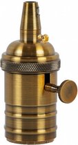 Fitting 'Frey' met schakelaar metaal Goud Brons E27