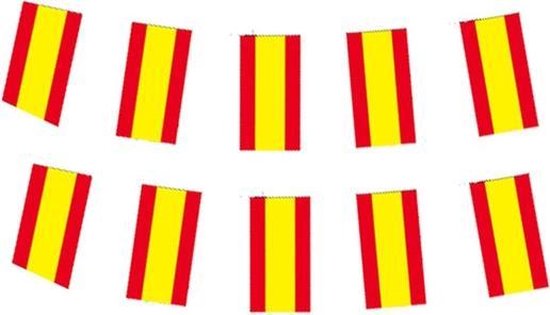 2x Papieren slinger Spanje 4 meter - Spaanse vlag - Supporter  feestartikelen - Landen... | bol.com