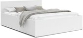 2 persoons bed 140x200 cm - wit - zonder matras - opklapbare bodem - schoonmaak vriendelijk