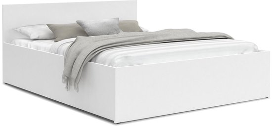 Omdat heel fijn Uiterlijk 2 persoons bed 140x200 cm - wit - zonder matras - opklapbare bodem -  schoonmaak... | bol.com