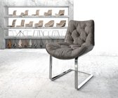 Stoel Taimi-Flex sledemodel vlak verchroomd vintage antraciet