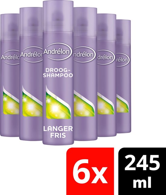 Andrélon Langer Fris - 245 ml - Droogshampoo - 6 stuks - Voordeelverpakking